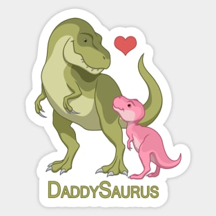 DaddySaurus T-Rex Father & Baby Girl Dinosaurs Sticker